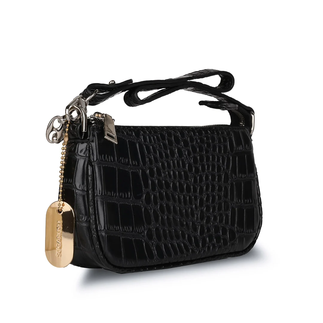 Sugarush Adriana Textured Women's Vegan Leather Sling Bag - Image 7