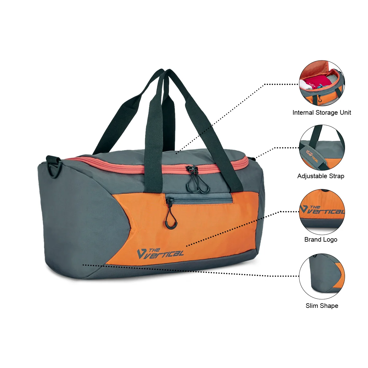 The Vertical Impetus Unisex Non Wheel Duffle Grey - Image 6
