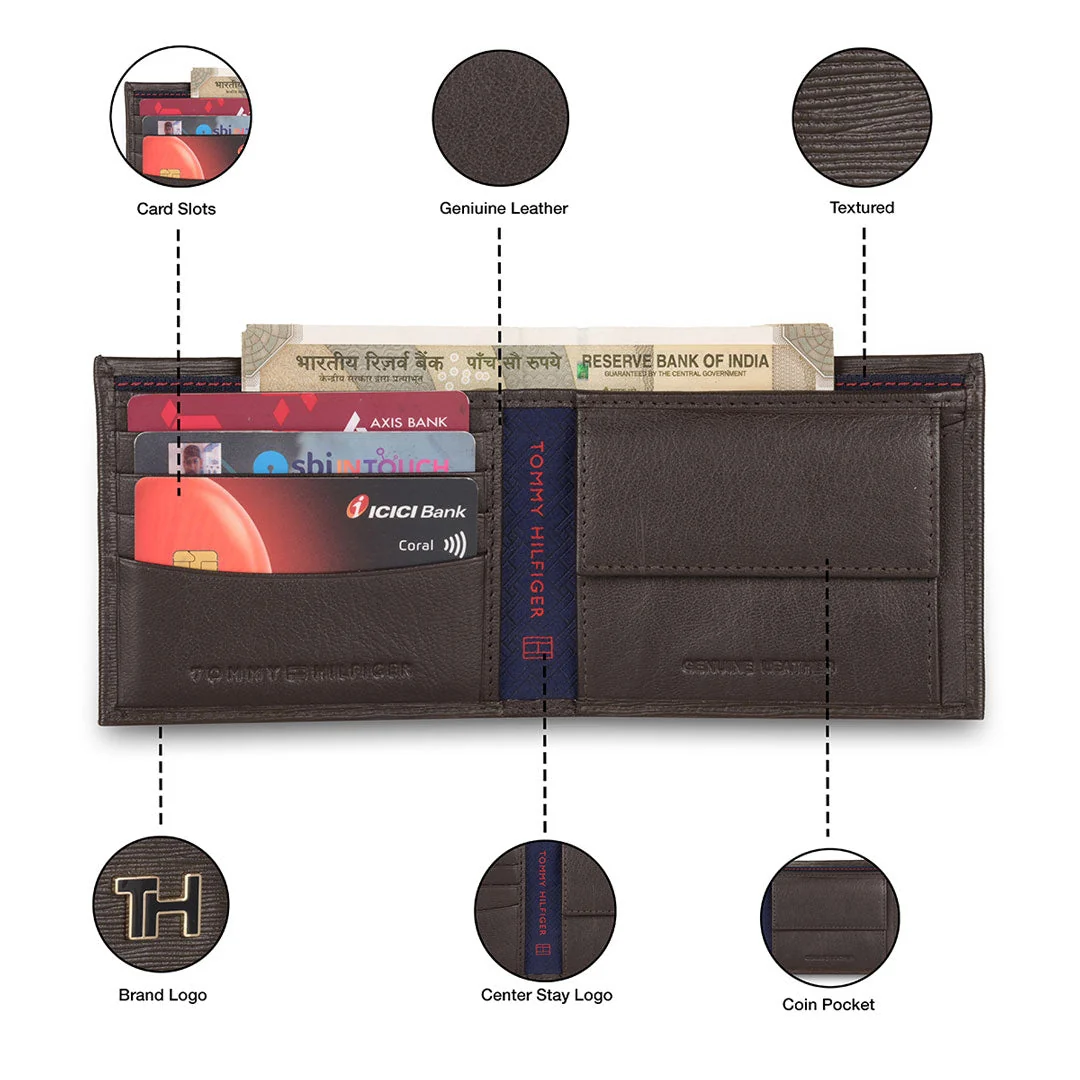 Tommy Hilfiger Finn Men's Leather Global Coin Wallet-Navy - Image 12