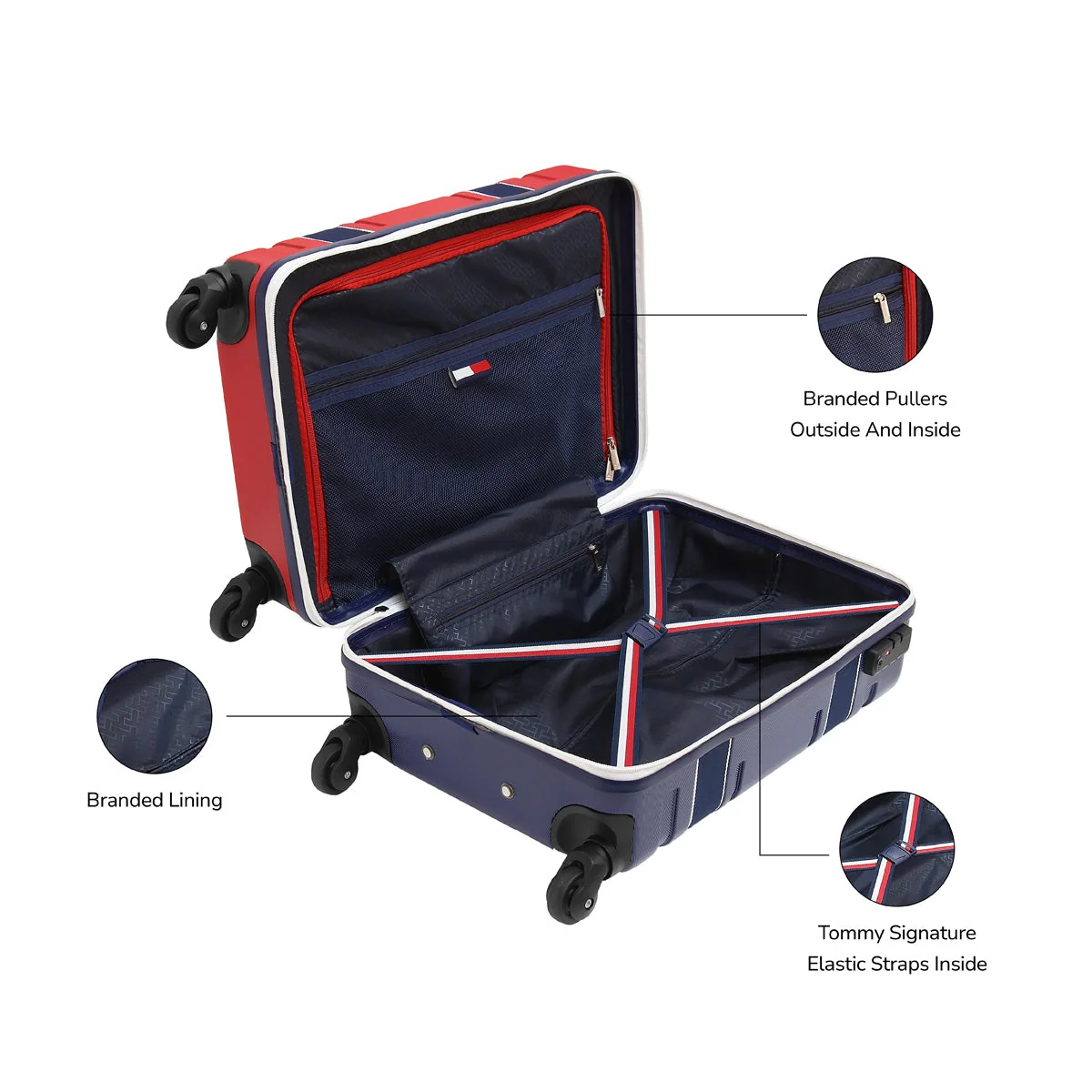 Tommy Hilfiger Las Vegas Unisex Hard Luggage ( Cabin + Mid ) - Image 6