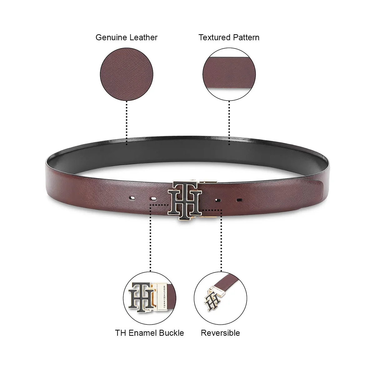 Tommy Hilfiger Limoges Men's Reversible Leather Belt - Image 9
