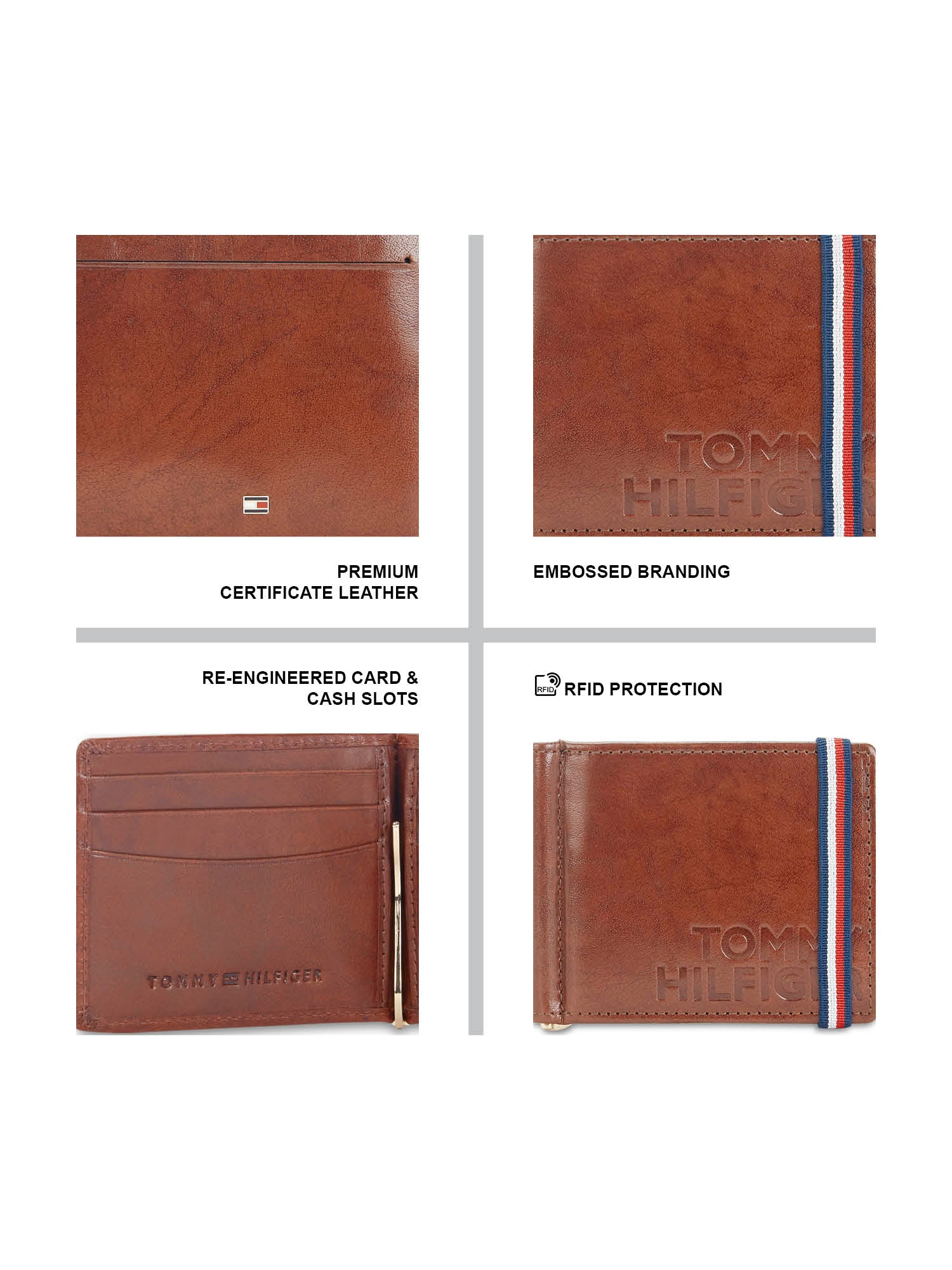 Tommy Hilfiger Molde Men's Leather Moneyclip Wallet - Image 12