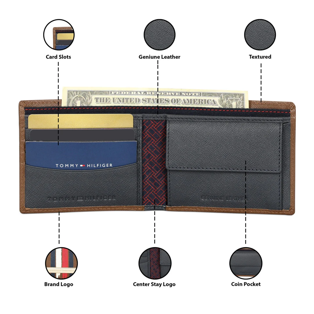 Tommy Hilfiger Moxen Men's Leather Global Coin Wallet - Image 4