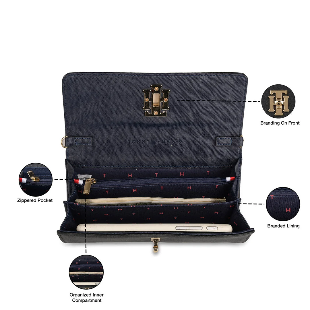 Tommy Hilfiger Paloma Women's Leather Flap Wallet-Black - Image 4