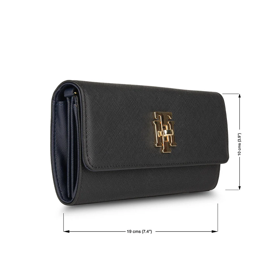 Tommy Hilfiger Paloma Women's Leather Flap Wallet-Black - Image 5