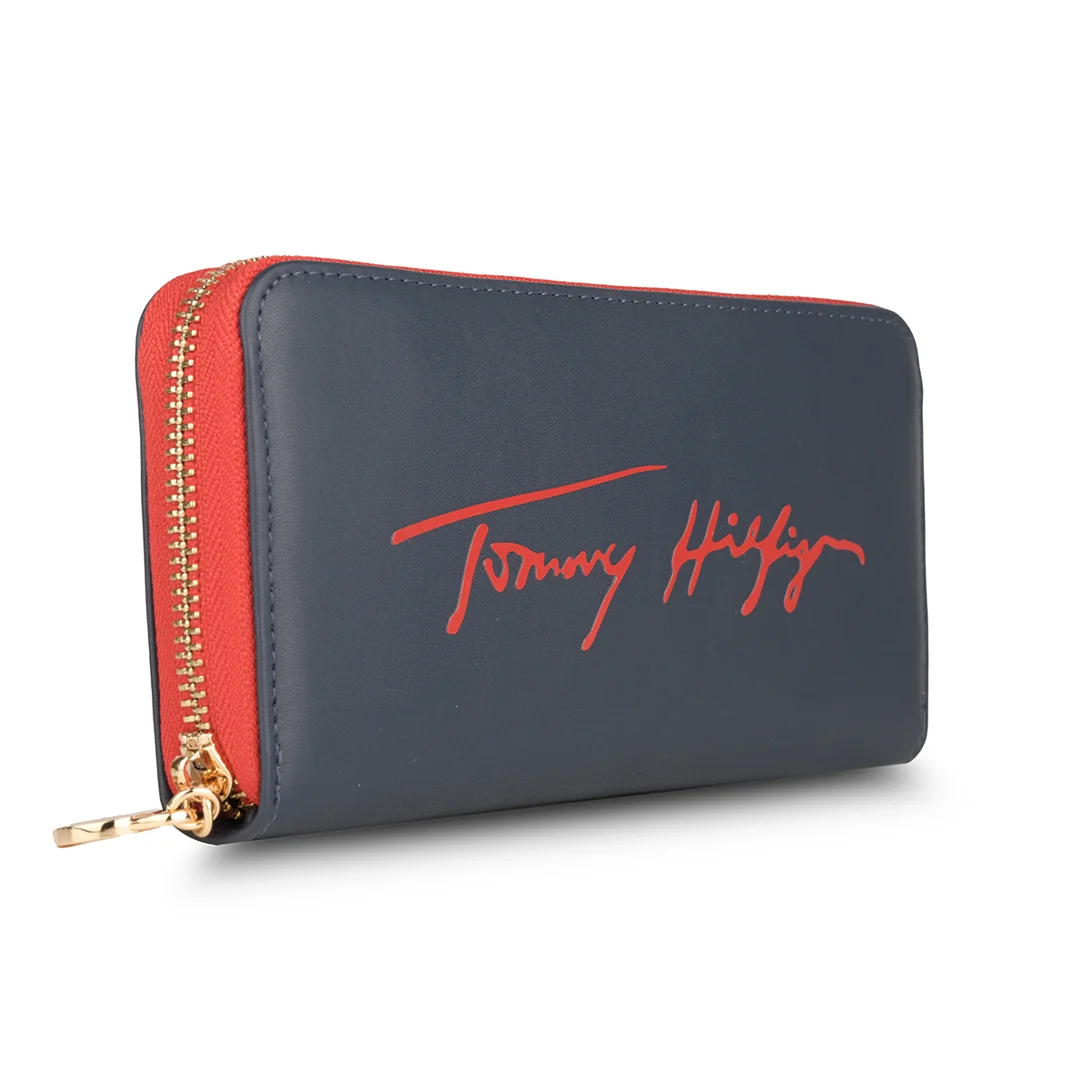Tommy Hilfiger Sophie Women's Leather Zip Around Wallet-Navy - Image 3