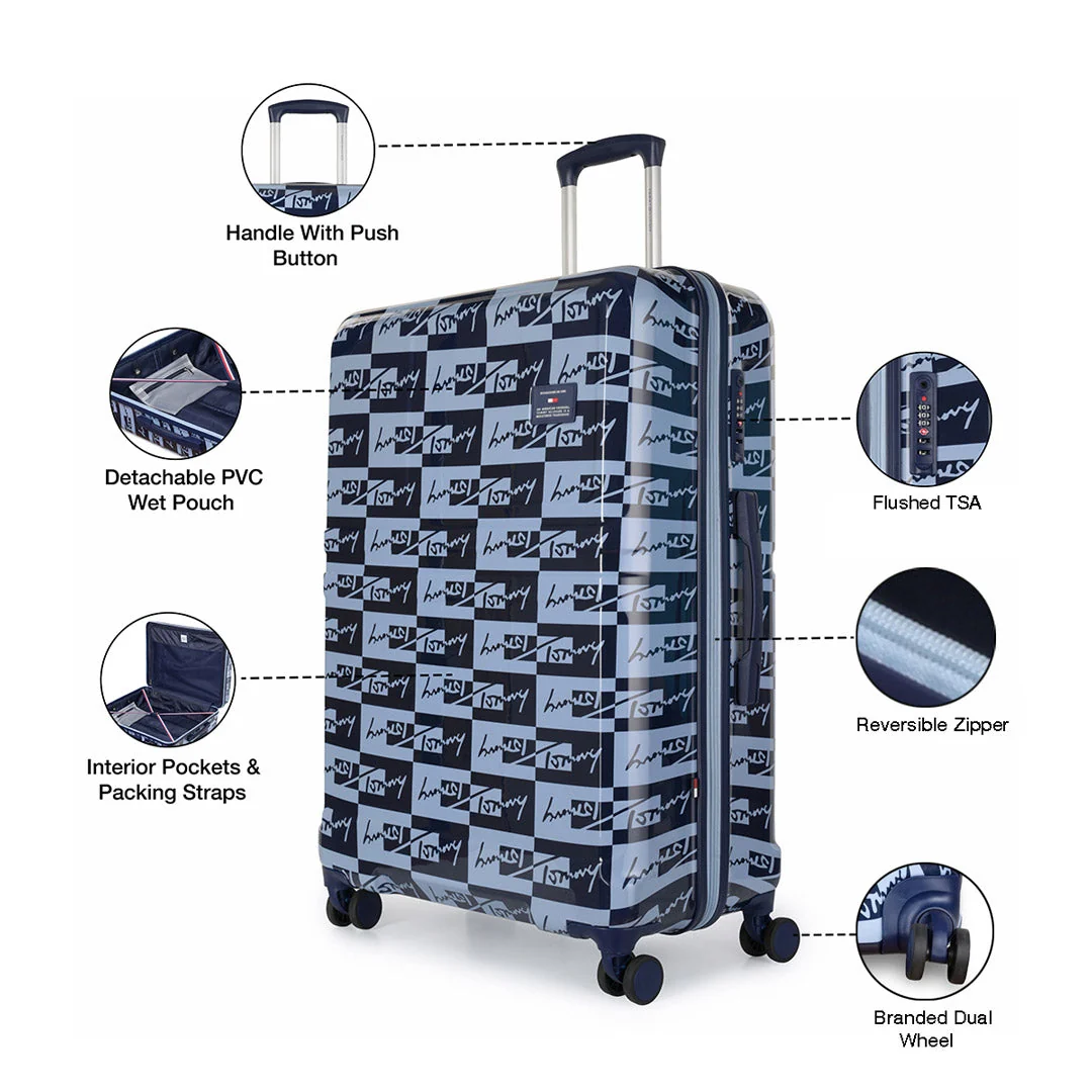 Tommy Hilfiger Spring Field Hard Luggage Set of 2 Navy (Cabin + Mid) - Image 6