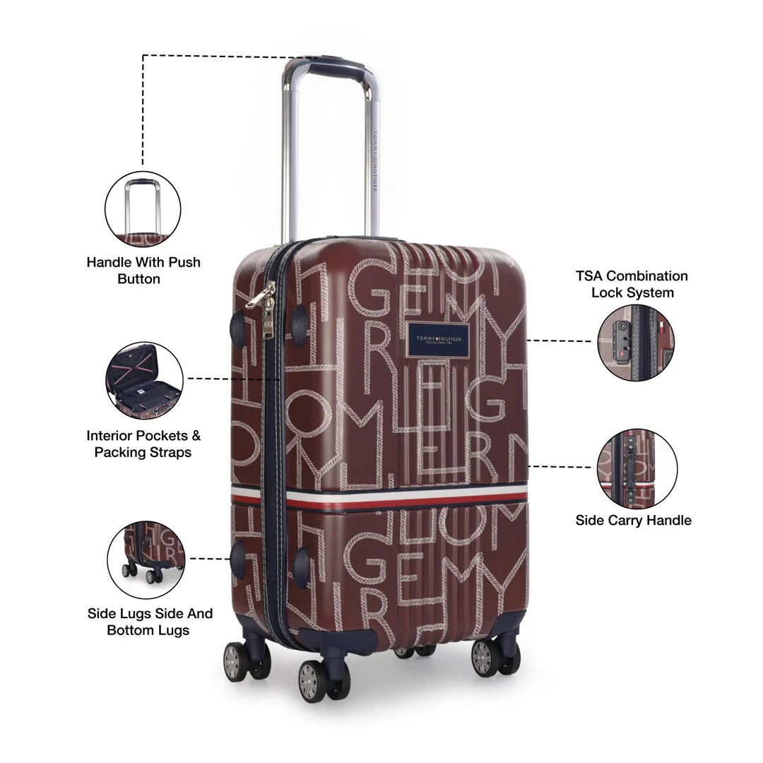 Tommy Hilfiger Twister Unisex Hard Luggage Set of 2 Brown (Cabin + Mid) - Image 6