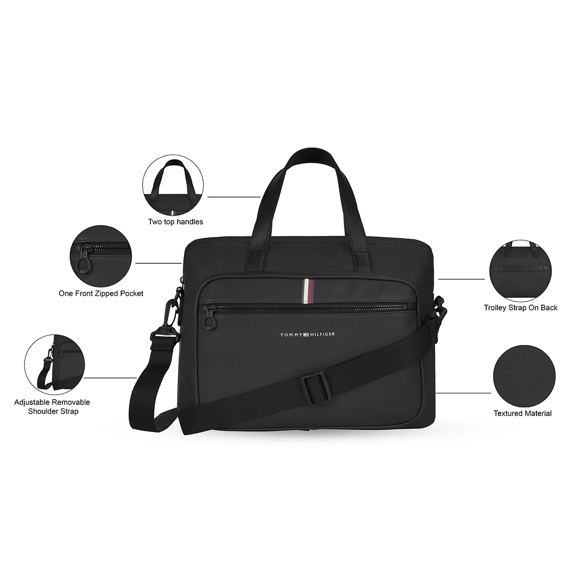 Tommy Hilfiger Premium Leather Line Vizela Business Case Laptop Bag - Image 4