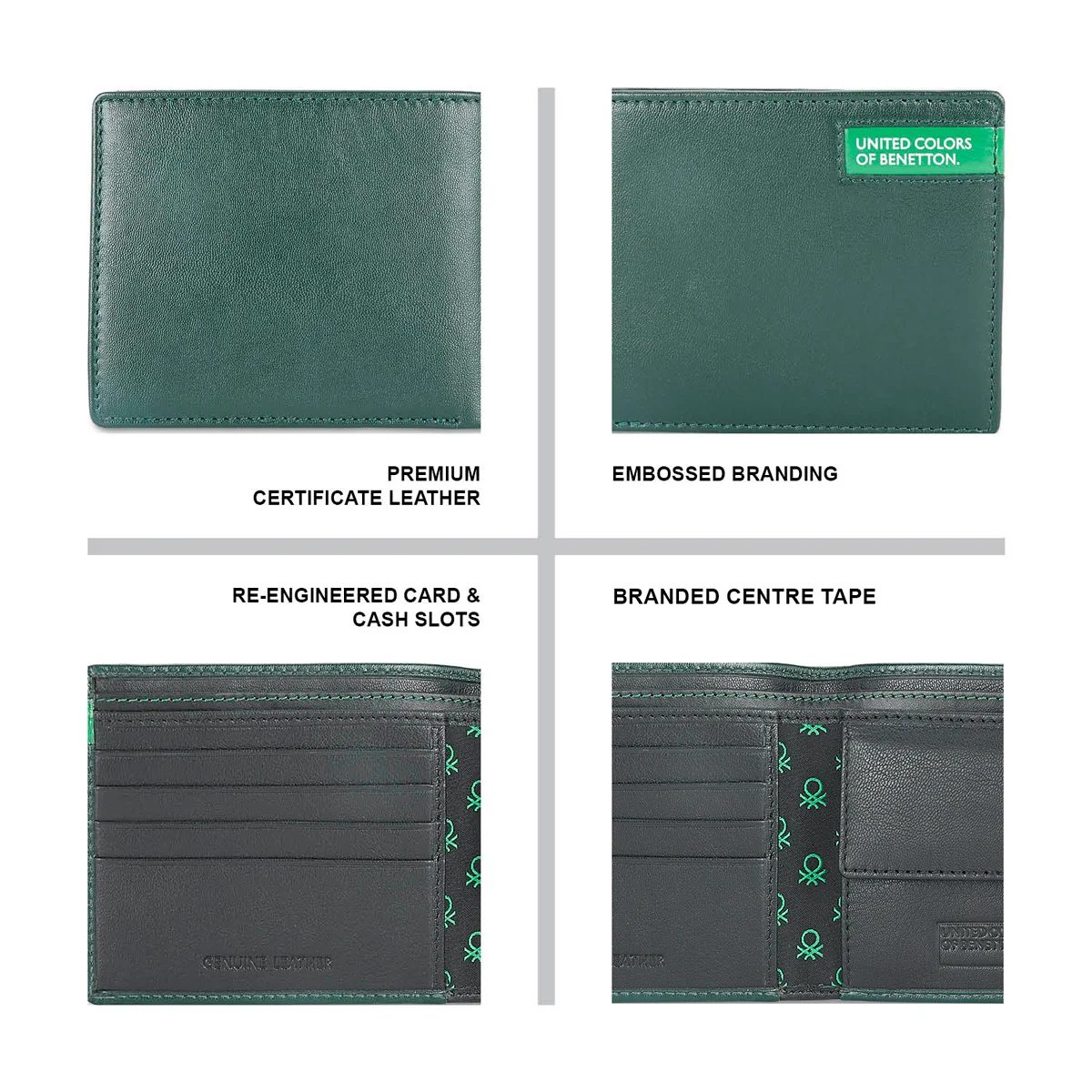 United Colors of Benetton Corvin Men's Leather Global Coin Wallet - Image 4