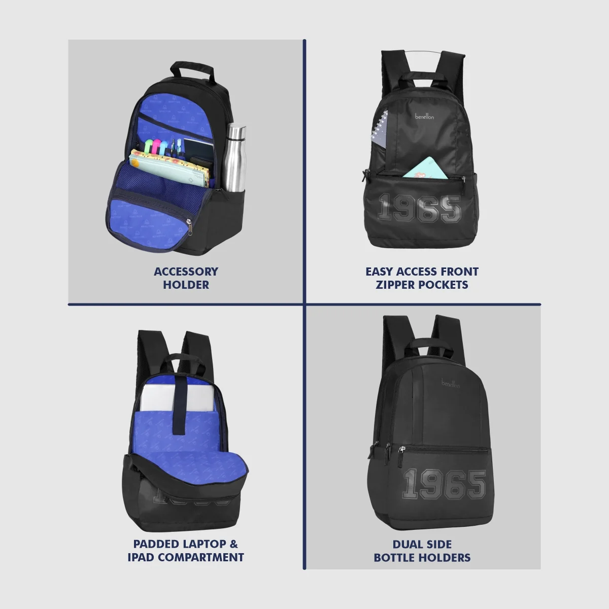 United Colors of Benetton Aether Pro Laptop Backpack - Image 5
