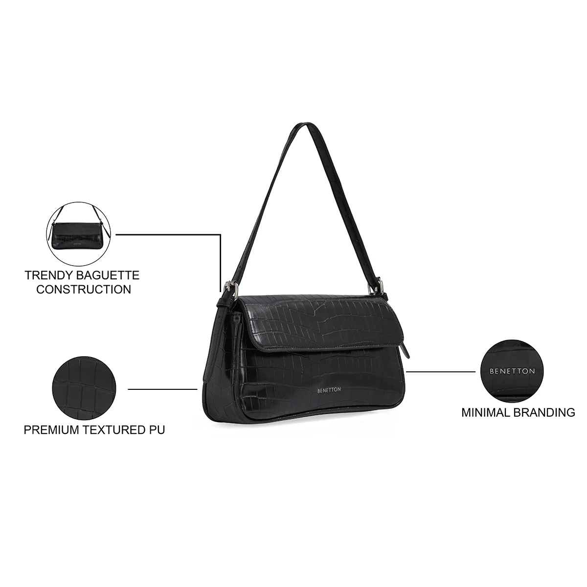 United Colors of Benetton Alainia Women's Baguette - Image 6