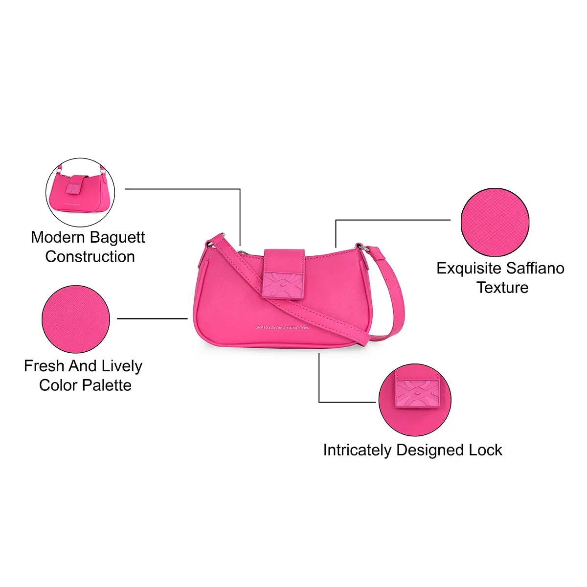 United Colors of Benetton Annan Women's Baguette - Image 4
