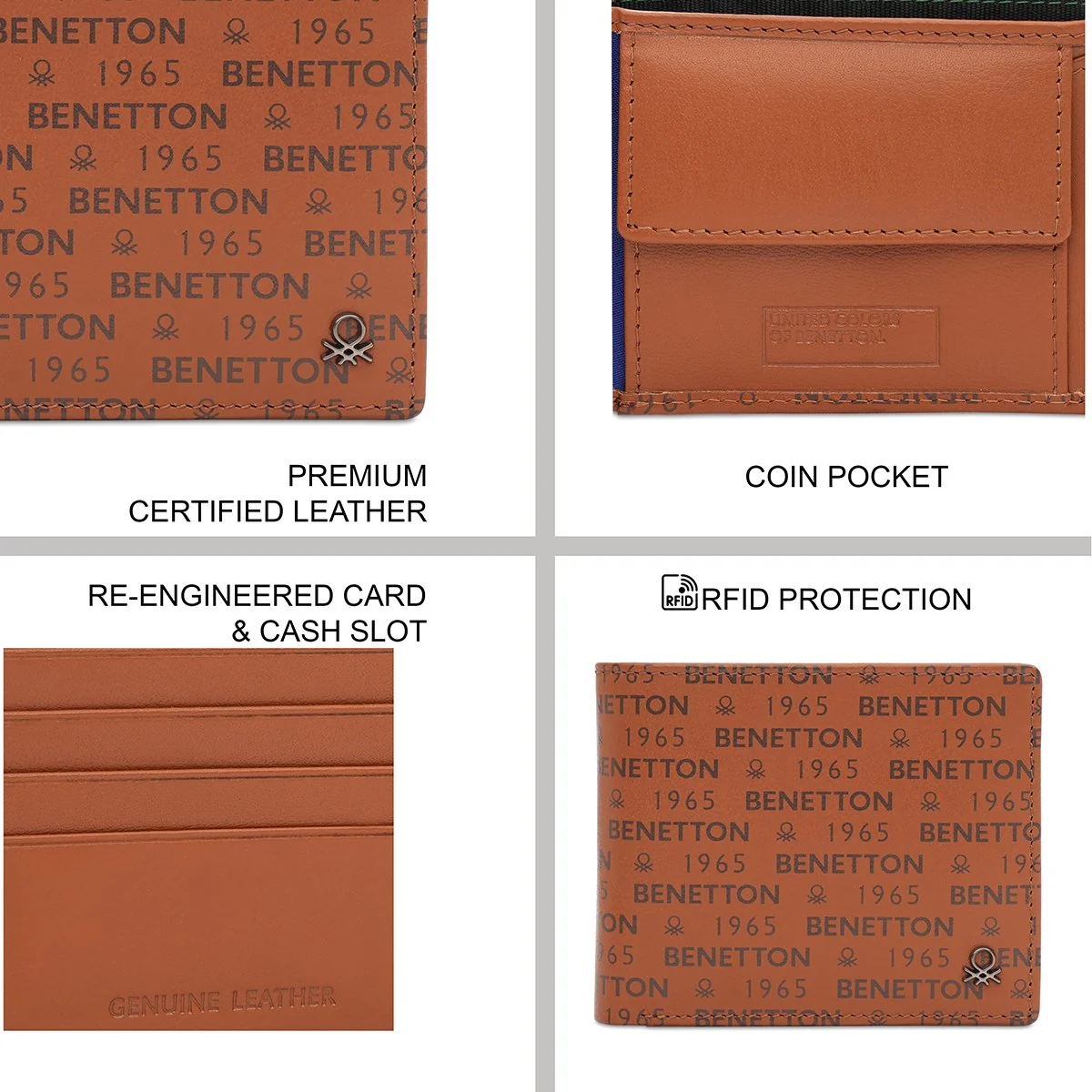 United Colors of Benetton Berkner Men's Multicard Coin Wallet - Image 8
