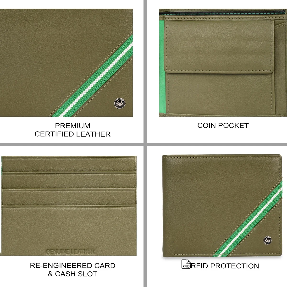 United Colors of Benetton Bonaire Men's Global Coin Wallet - Image 7