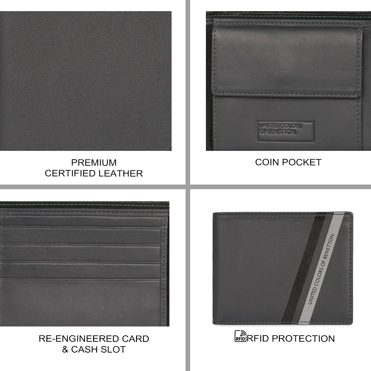 United Colors of Benetton Camben Men's Global Coin Wallet - Image 7