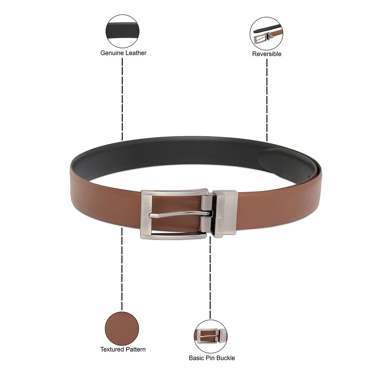 United Colors of Benetton Cermak Men's Reversible Belt - Image 4