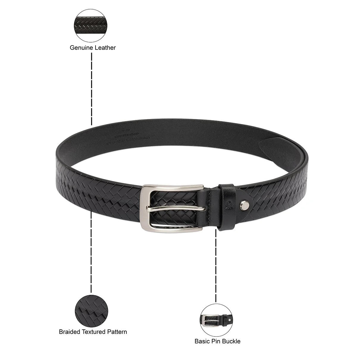 United Colors of Benetton Cerny Men's Non Reversible Belt - Image 4
