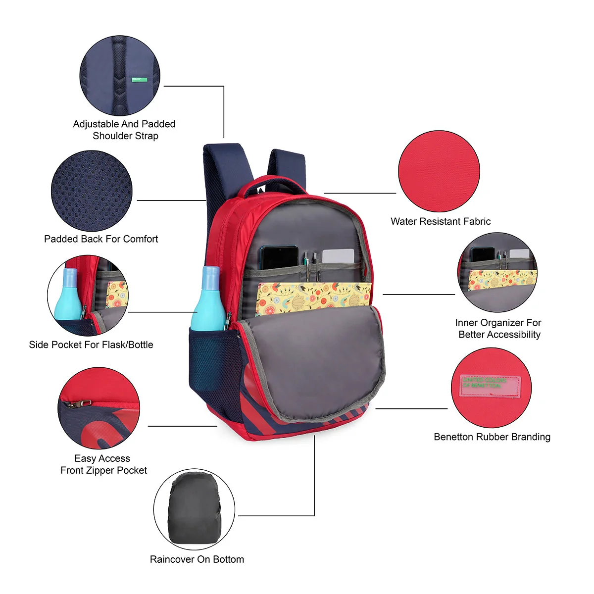 United Colors of Benetton Colter Back to School Backpack - Image 4