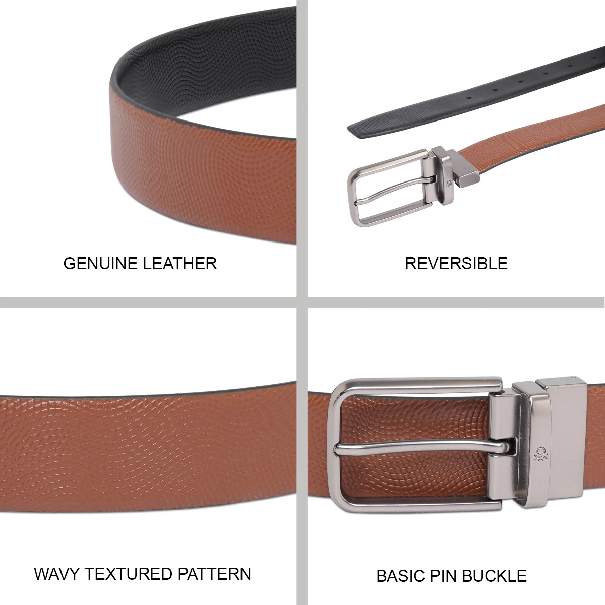 United Colors of Benetton Crissier Men's Reversible Belt - Image 4