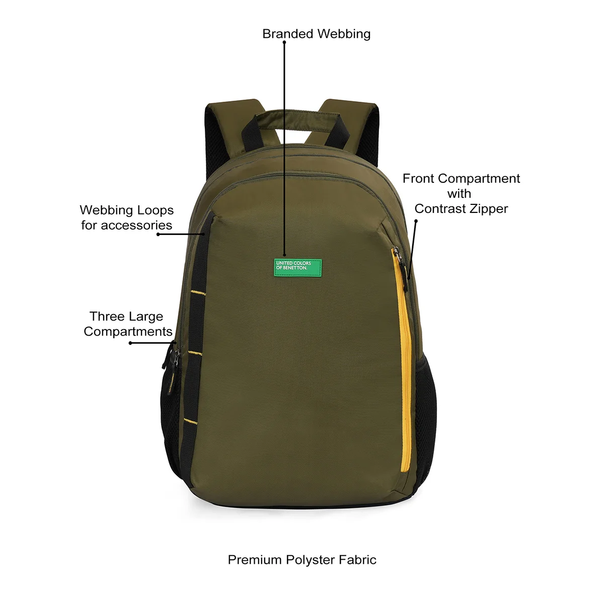 United Colors of Benetton Fabio Non Laptop Backpack - Image 6