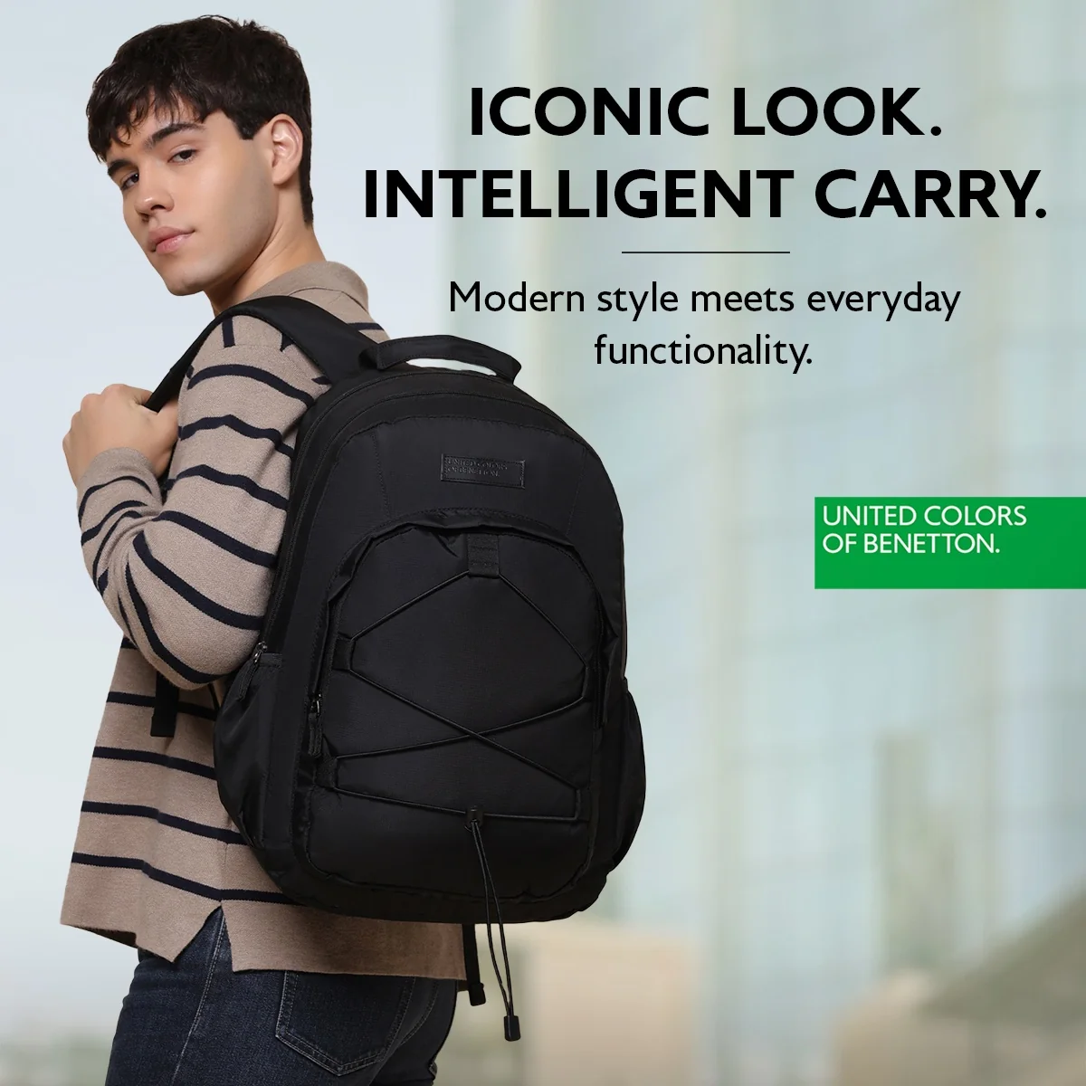 United Colors of Benetton Fern Laptop Backpack - Image 6
