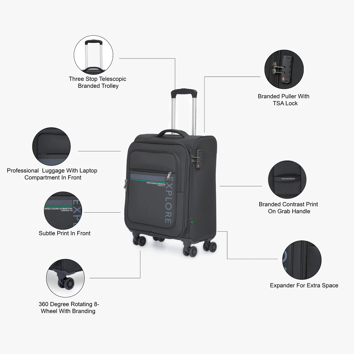 United Colors of Benetton Garret Soft Luggage - Image 4