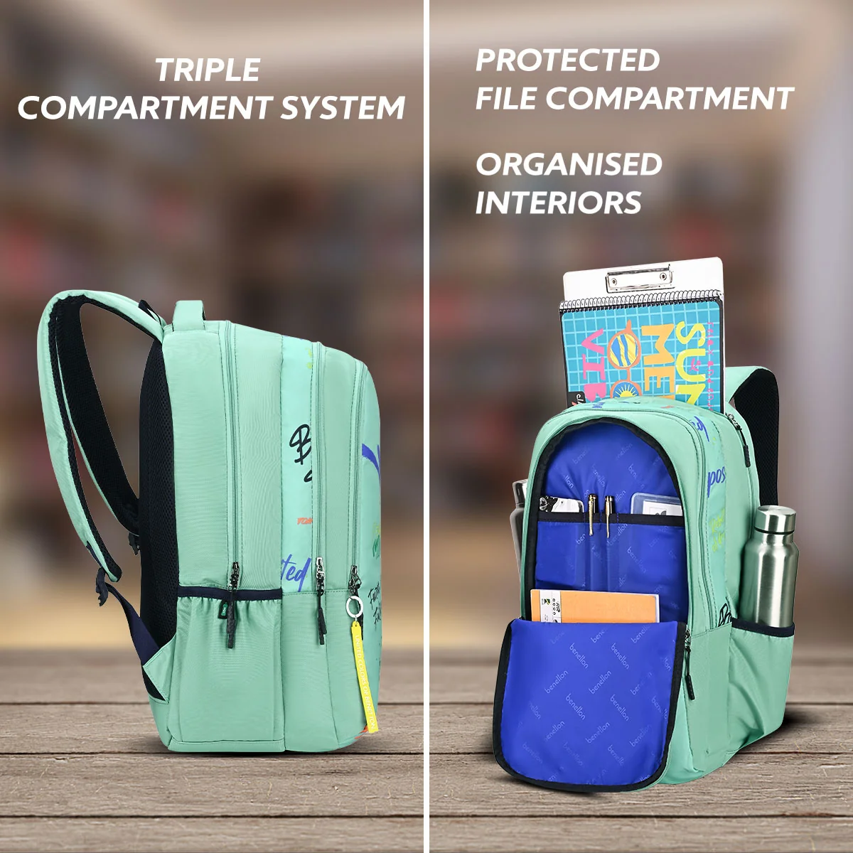 United Colors of Benetton Graffiti Non Laptop Backpack - Image 3