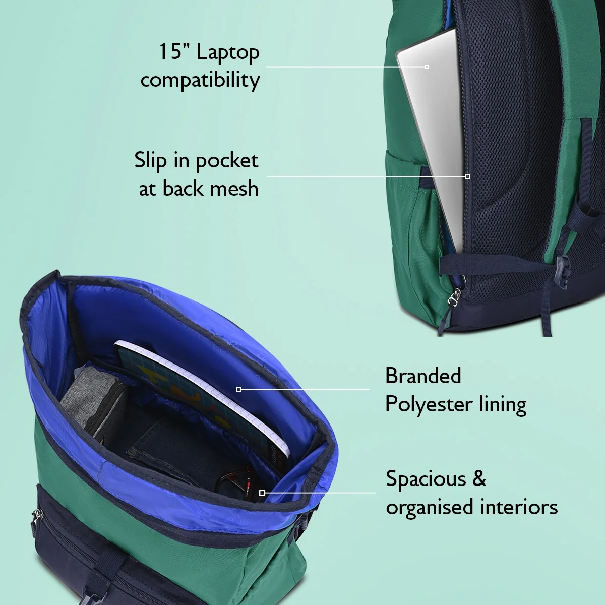 United Colors of Benetton Grand Slam Laptop Backpack - Image 3