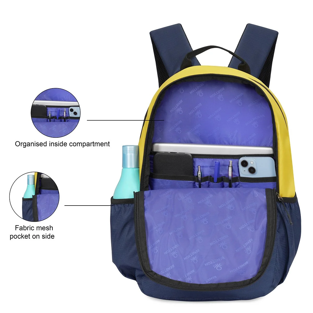 United Colors of Benetton Inferno Laptop Backpack - Image 6