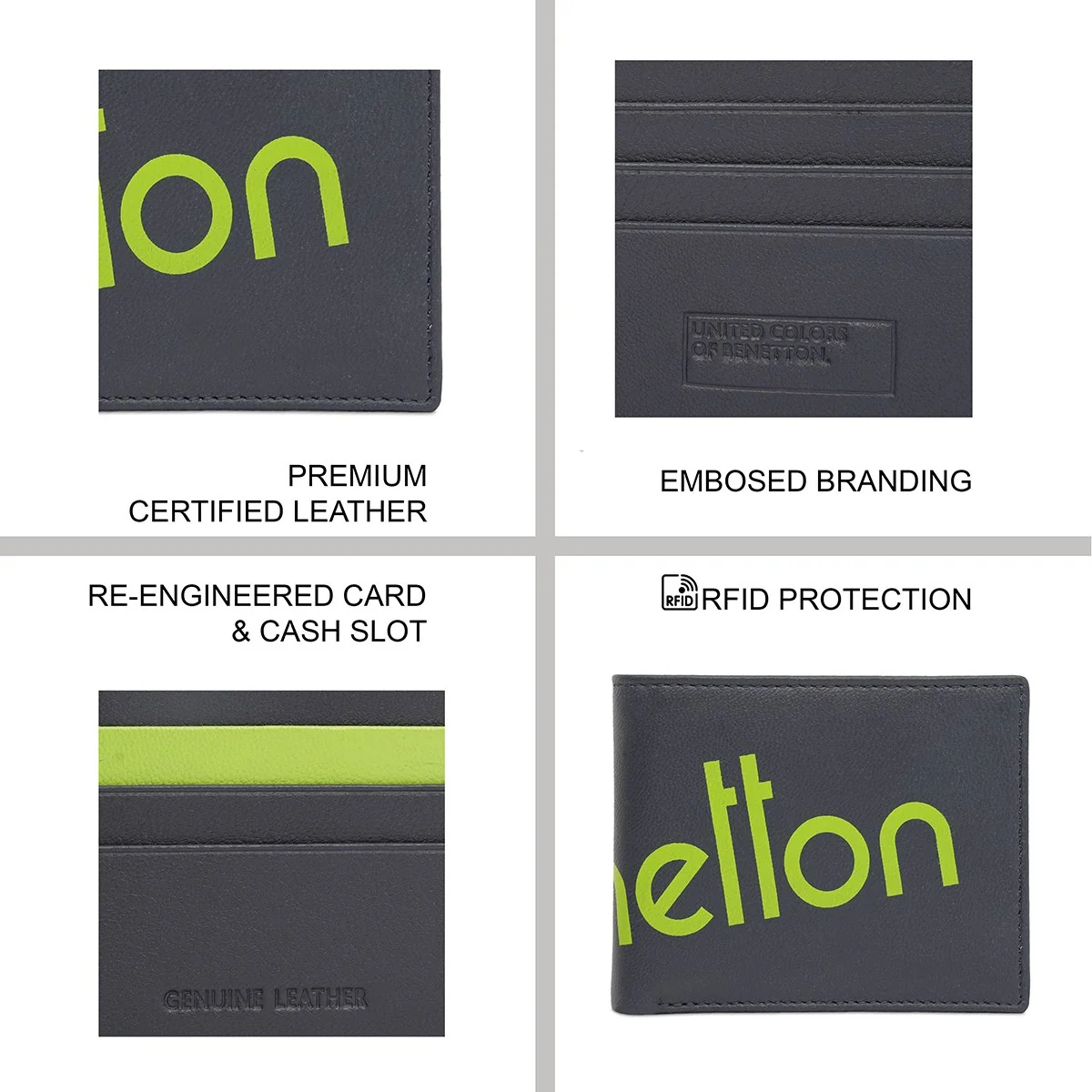 United Colors of Benetton Jemnice Men's Slimfold Wallet - Image 8
