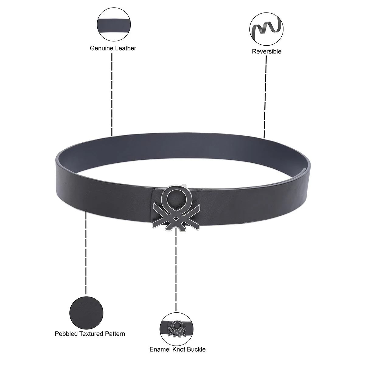 United Colors of Benetton Karel Men's Reversible Belt - Image 4