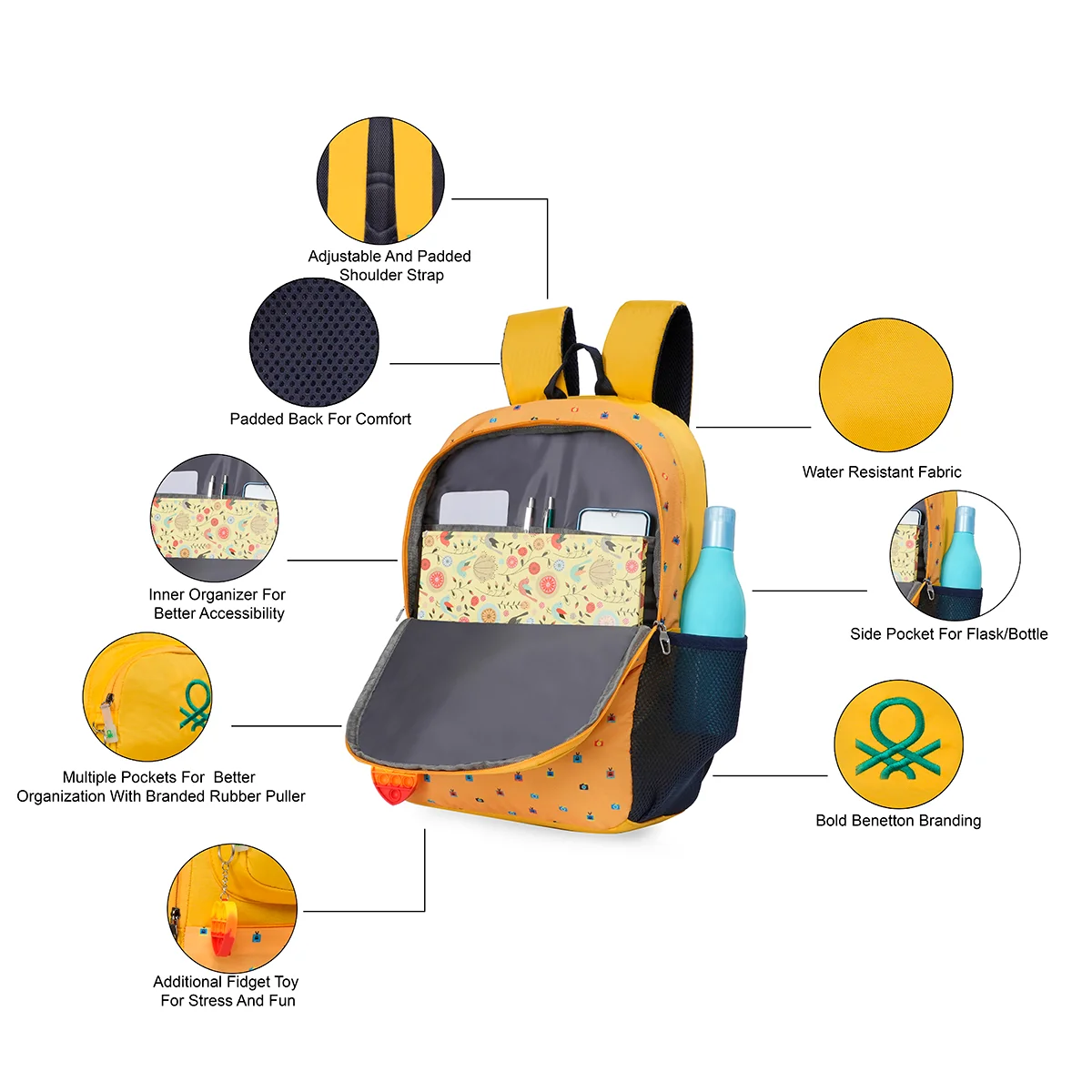 United Colors of Benetton Otis Back to School Backpack - Image 4