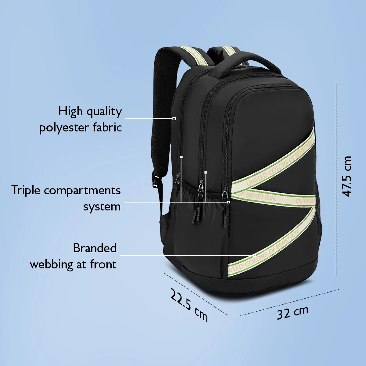 United Colors of Benetton Phantom Laptop Backpack - Image 4