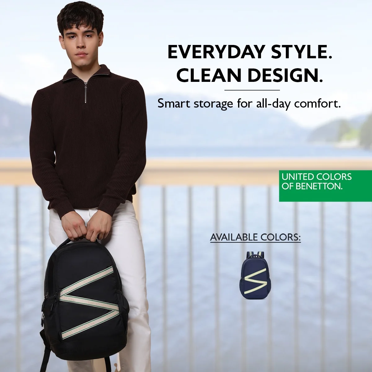 United Colors of Benetton Phantom Laptop Backpack - Image 7