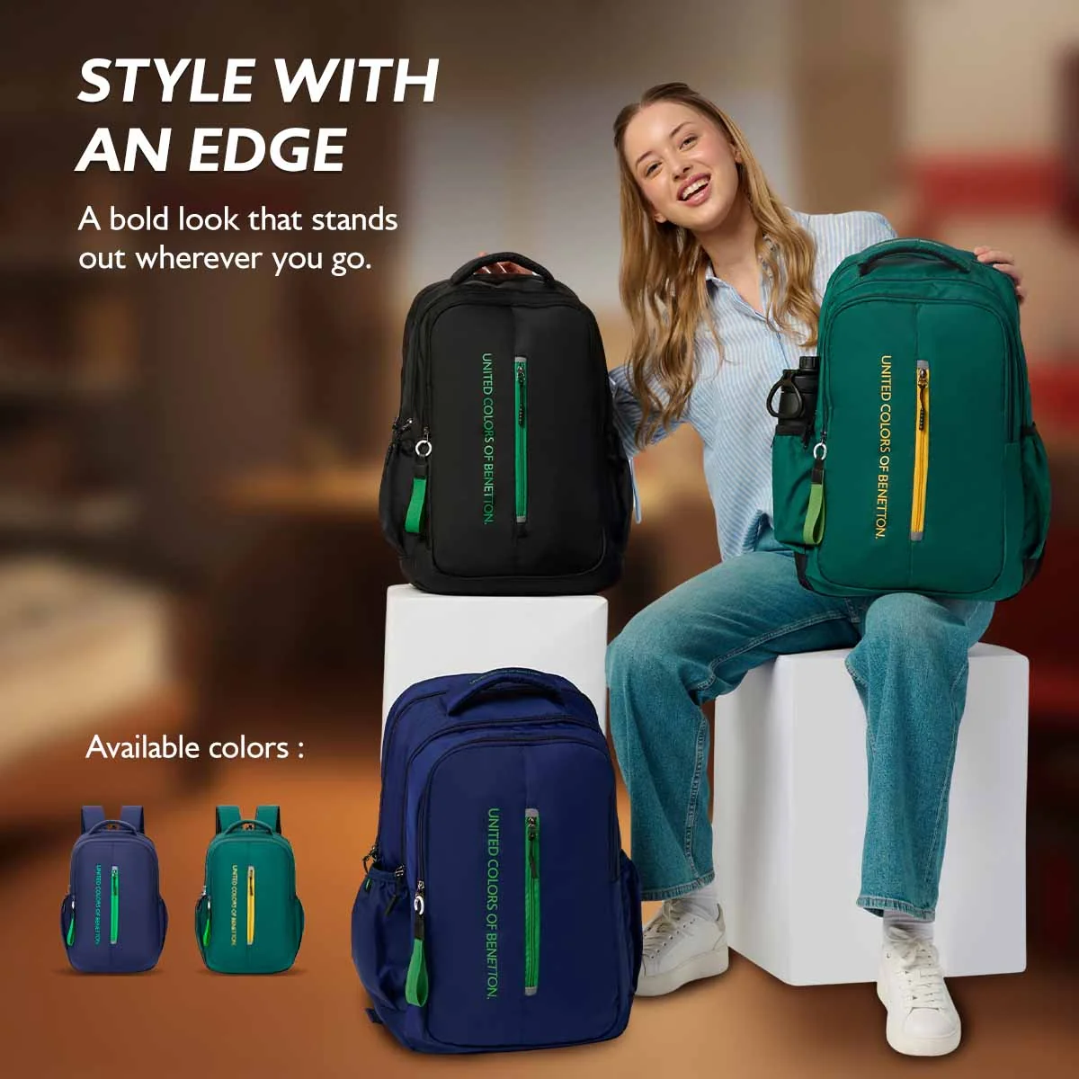 United Colors of Benetton Runway Non Laptop Backpack - Image 7