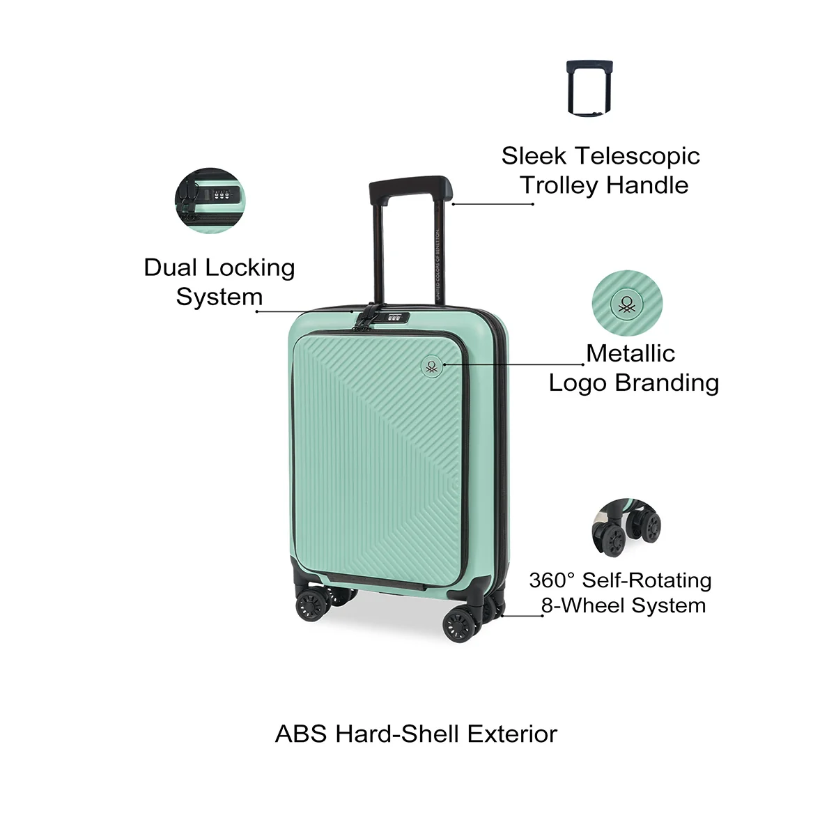 United Colors of Benetton Ryzen Pro Hard Luggage - Image 4