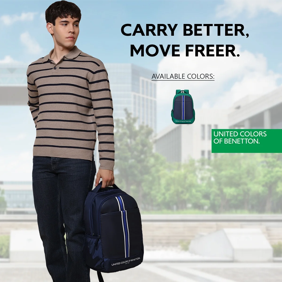 United Colors of Benetton Sonic Laptop Backpack - Image 7