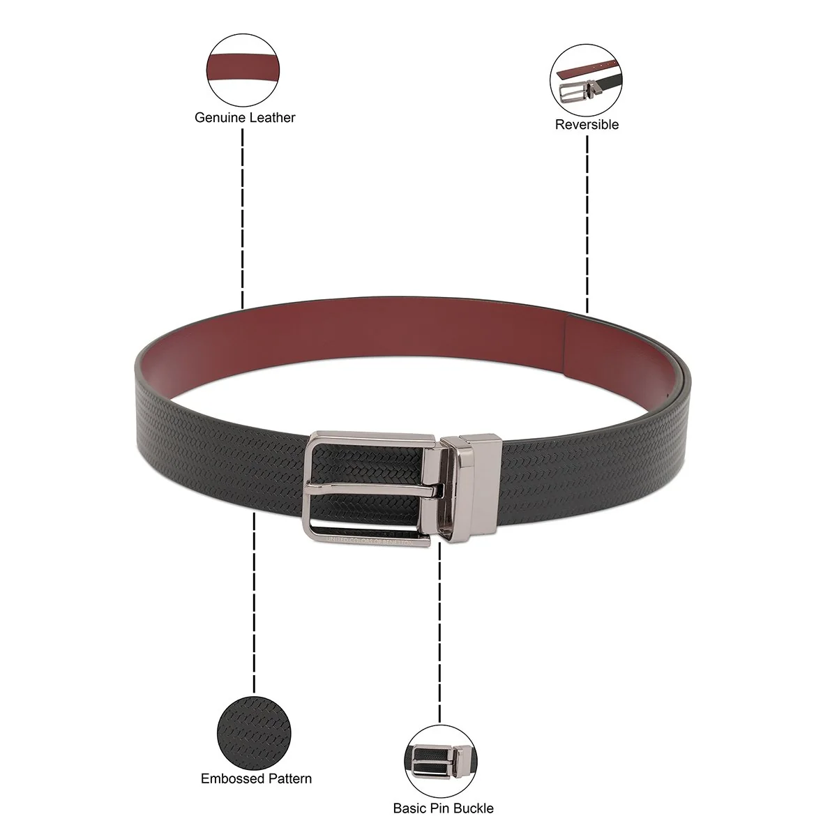 United Colors of Benetton Tomas Men's Reversible belt - Image 4
