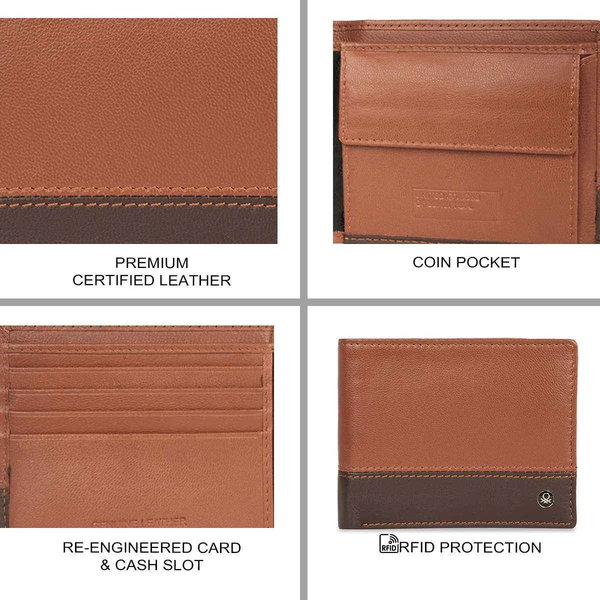 United Colors of Benetton Venrey Men's Global Coin Wallet - Image 7